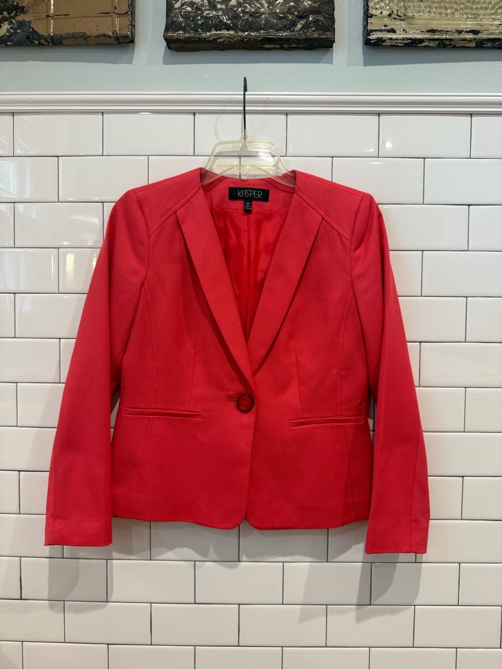 Kasper Women's Hot Pink Single-Button Tailored Blazer/Jacket: 4P